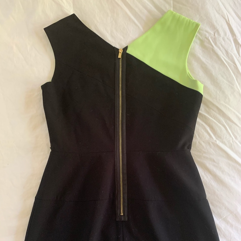 Calvin Klein Black and Lime Green Dress